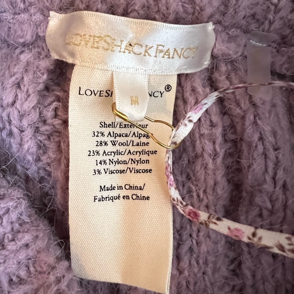 NWT LOVESHACKFANCY Jogger Chunky Bauble‎ Knit Ribbed Alpaca/Wool Lounge Pants M - Picture 9 of 16